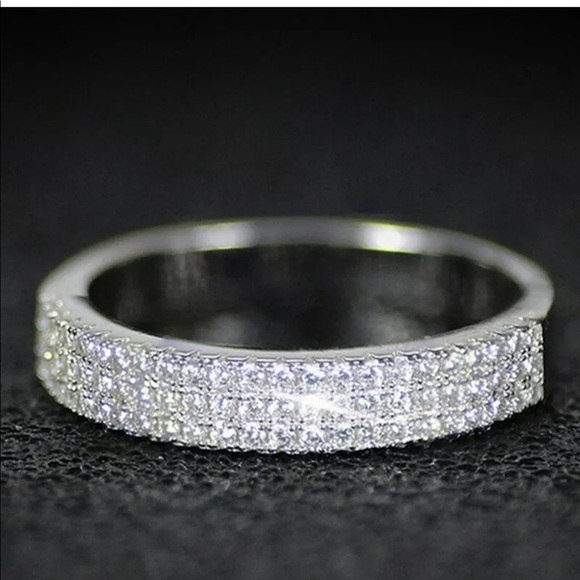 925 silver engagement wedding band - Picture 2 of 4